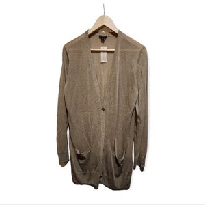 NWT Ann Taylor extra long gold cardigan